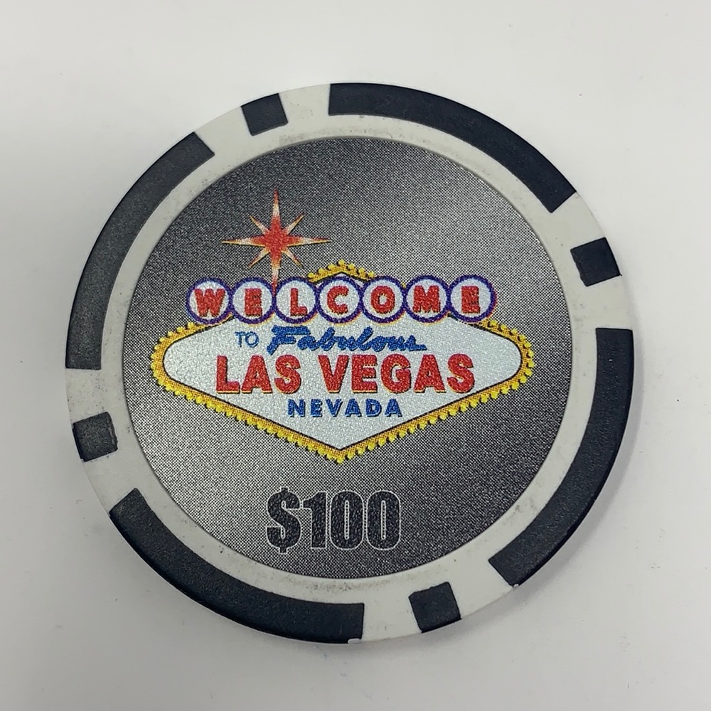 $100 poker chip “Welcome to Fabulous Las Vegas “